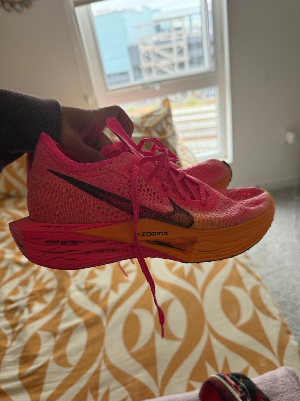 Nike Pink and Orange ZoomX Running Shoe
